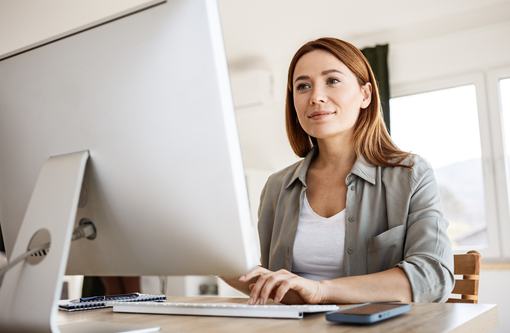 Working from home on a computer